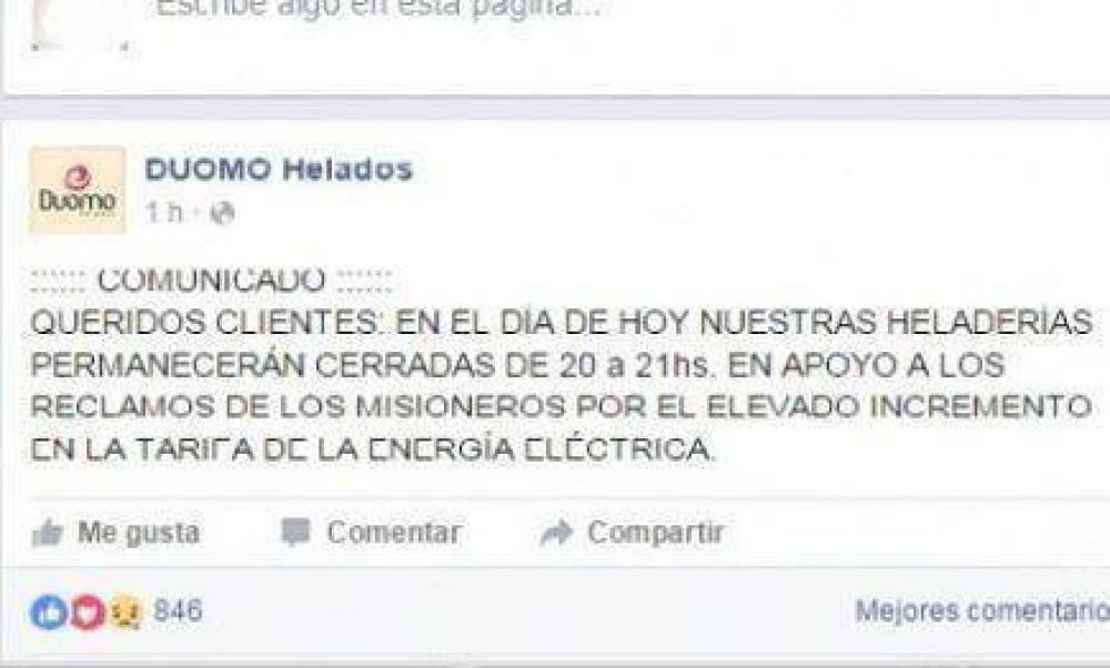 Comercios posade�os cierran sus puertas en apoyo a la marcha contra el tarifazo
