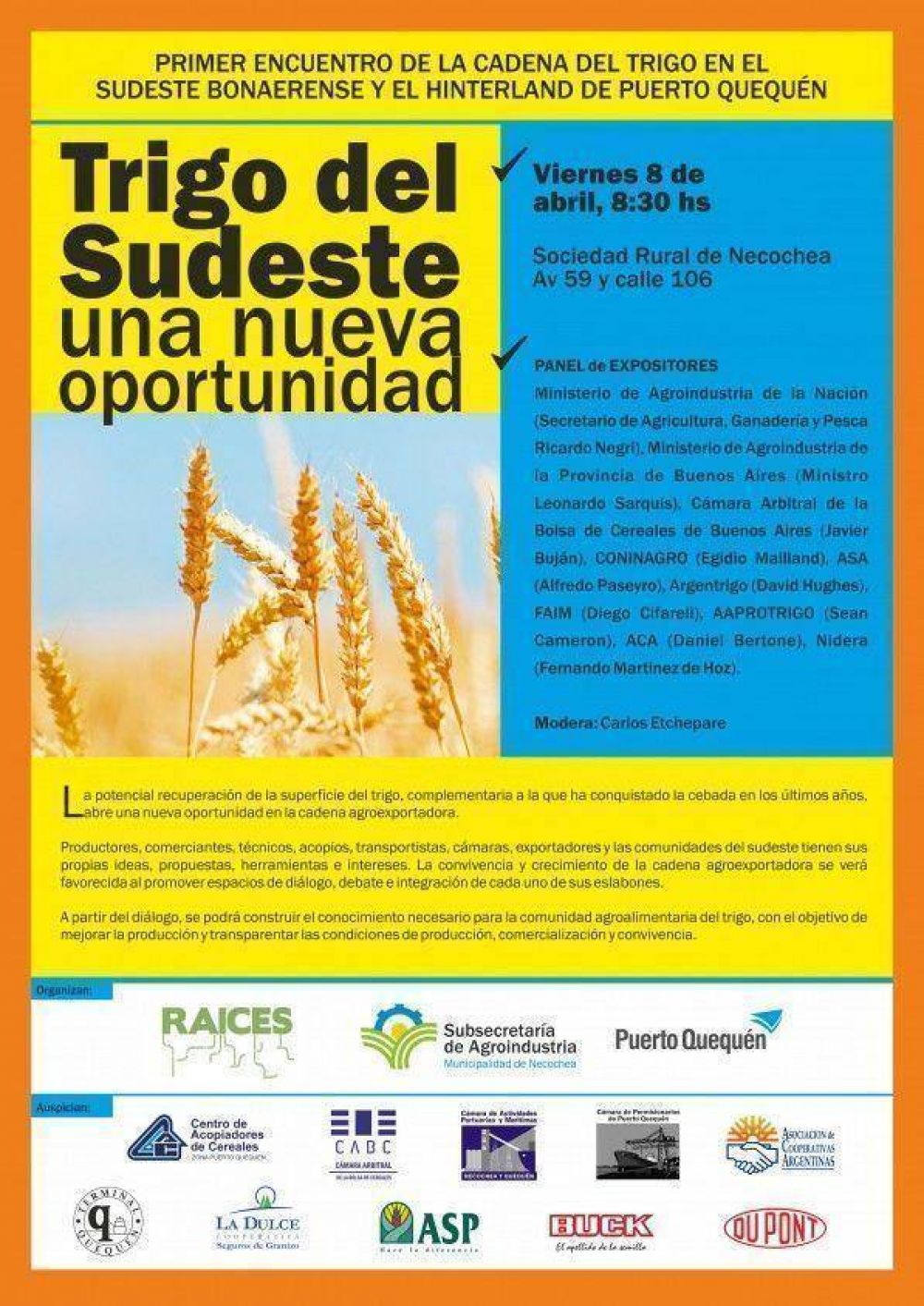 Agroindustria: debate en la Sociedad Rural sobre la cadena del trigo
