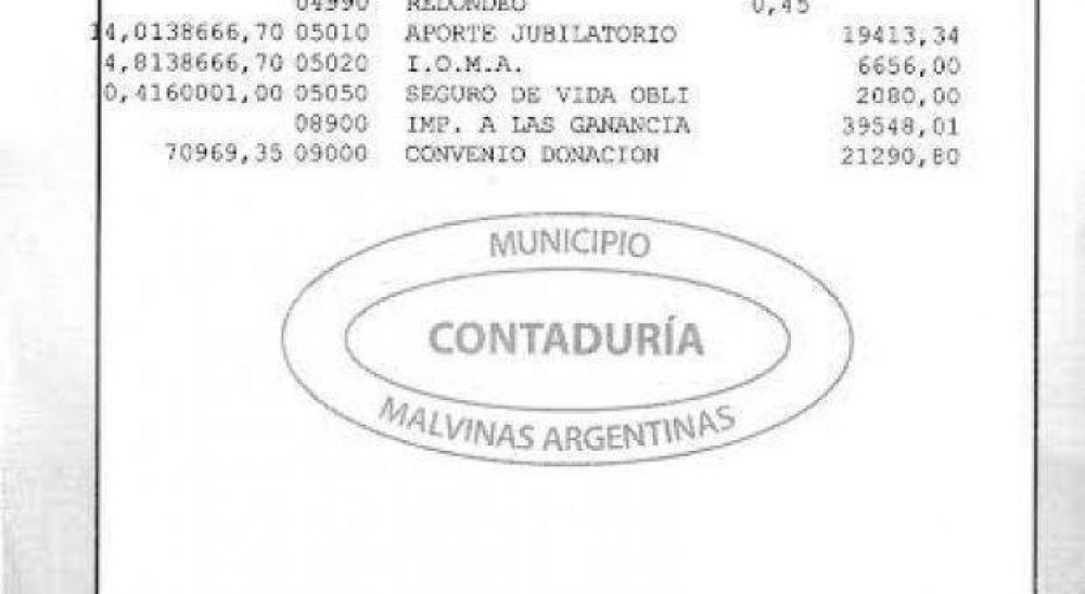 Nardini desminti� cobrar medio mill�n de pesos y public� sus recibos de sueldo