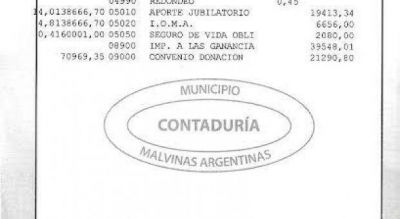Nardini desminti� cobrar medio mill�n de pesos y public� sus recibos de sueldo