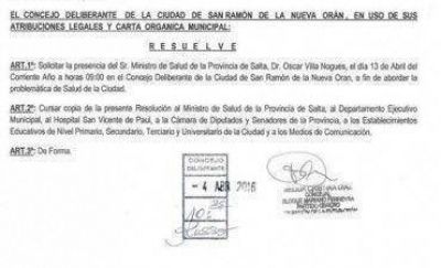  En Or�n, el PO pide la presencia del ministro de Salud