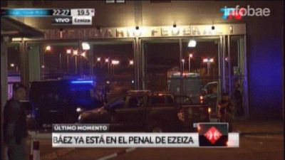 L�zaro B�ez ya est� en la c�rcel de Ezeiza