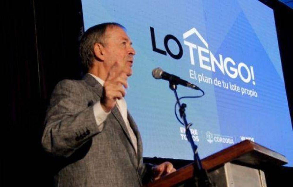Schiaretti anunci� que sortear�n 1447 lotes en el Valle de Punilla