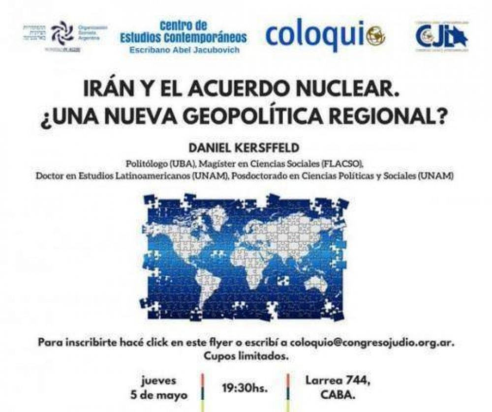 La OSA junto al CJL harn una charla sobre Irn y el acuerdo nuclear