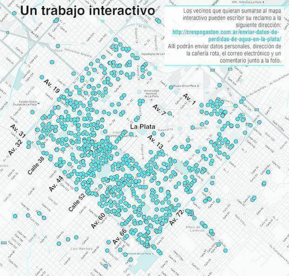 Arman un mapa con ms de 720 prdidas de agua en la Ciudad