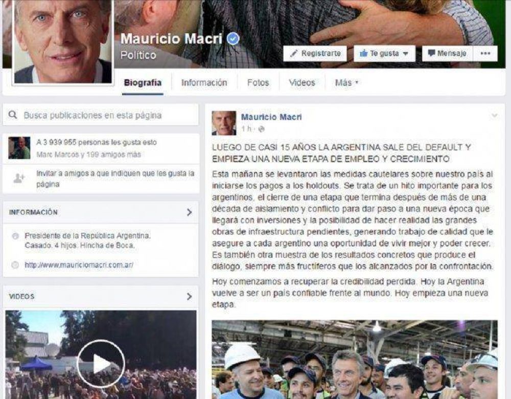 Macri celebr� la salida del default: 