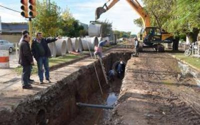 Saladillo: Salom�n supervis� obras de Desag�es Pluviales