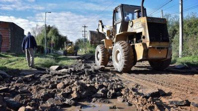 Repavimentaci�n en Pascual Simone