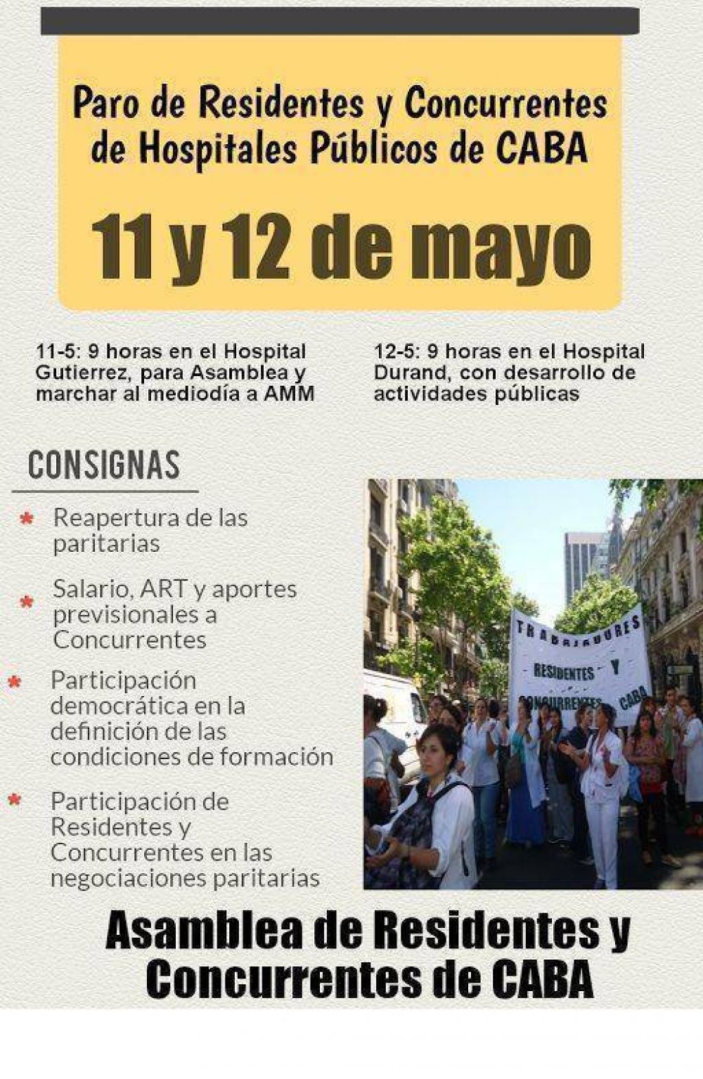 Los m�dicos residentes y concurrentes paran por 48 horas