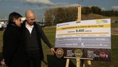 Larreta va por la construcci�n del segundo tramo del arroyo Vega