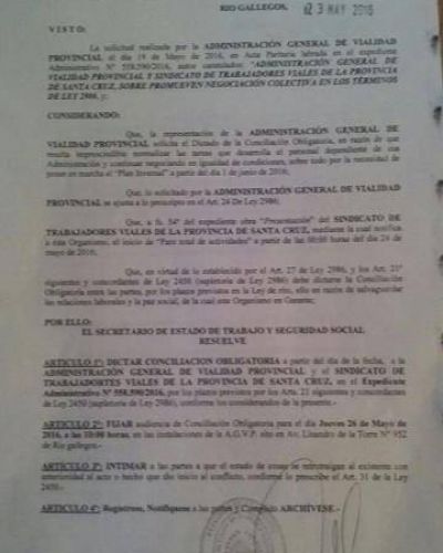 Viales: Secretar�a de Trabajo dict� la conciliaci�n obligatoria