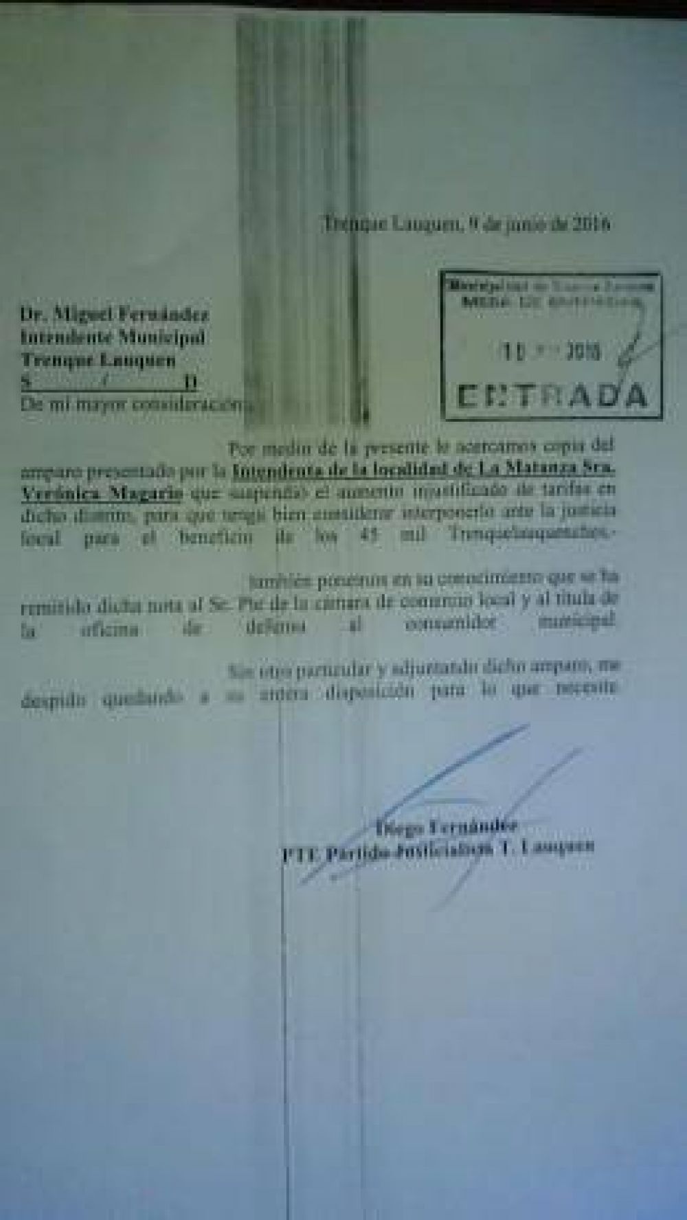 Tarifas: el Justicialismo de Trenque Lauquen pide al intendente interponga acci�n de amparo