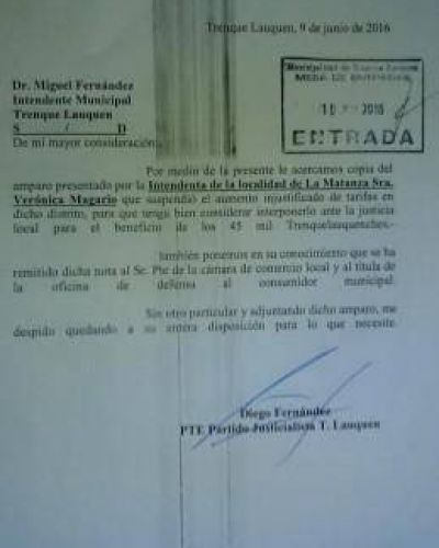 Tarifas: el Justicialismo de Trenque Lauquen pide al intendente interponga acci�n de amparo