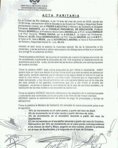 Los detalles de la propuesta del Ejecutivo a ADOSAC