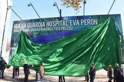 Men�ndez dio inicio a la obra de la guardia del Eva Per�n en Merlo