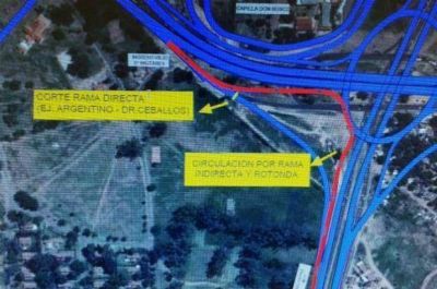 Nudo El Tropez�n: corte de calzada por obras