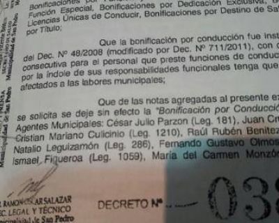 El decreto que suspende todas las bonificaciones en sueldos municipales