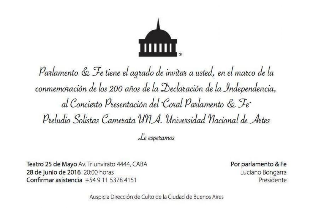 Presentacin del Coral Parlamento y Fe