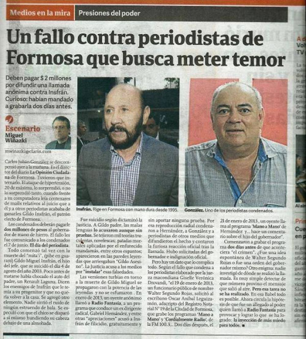 Trancadero judicial para Gildo Insfran: Jueza con dignidad se plant� y devalu� el valor del 