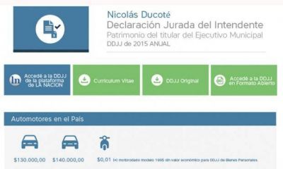 Ducot� difundi� su declaraci�n jurada de bienes: posee 5 millones 767 mil pesos