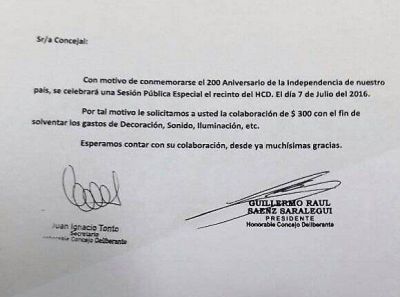 En el Concejo Deliberante piden 300 pesos por cabeza para celebrar el 9 de julio