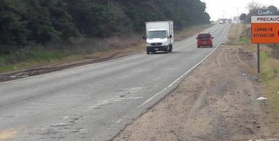Ruta 1001: Comenzar�n por las banquinas para hacer los desv�os