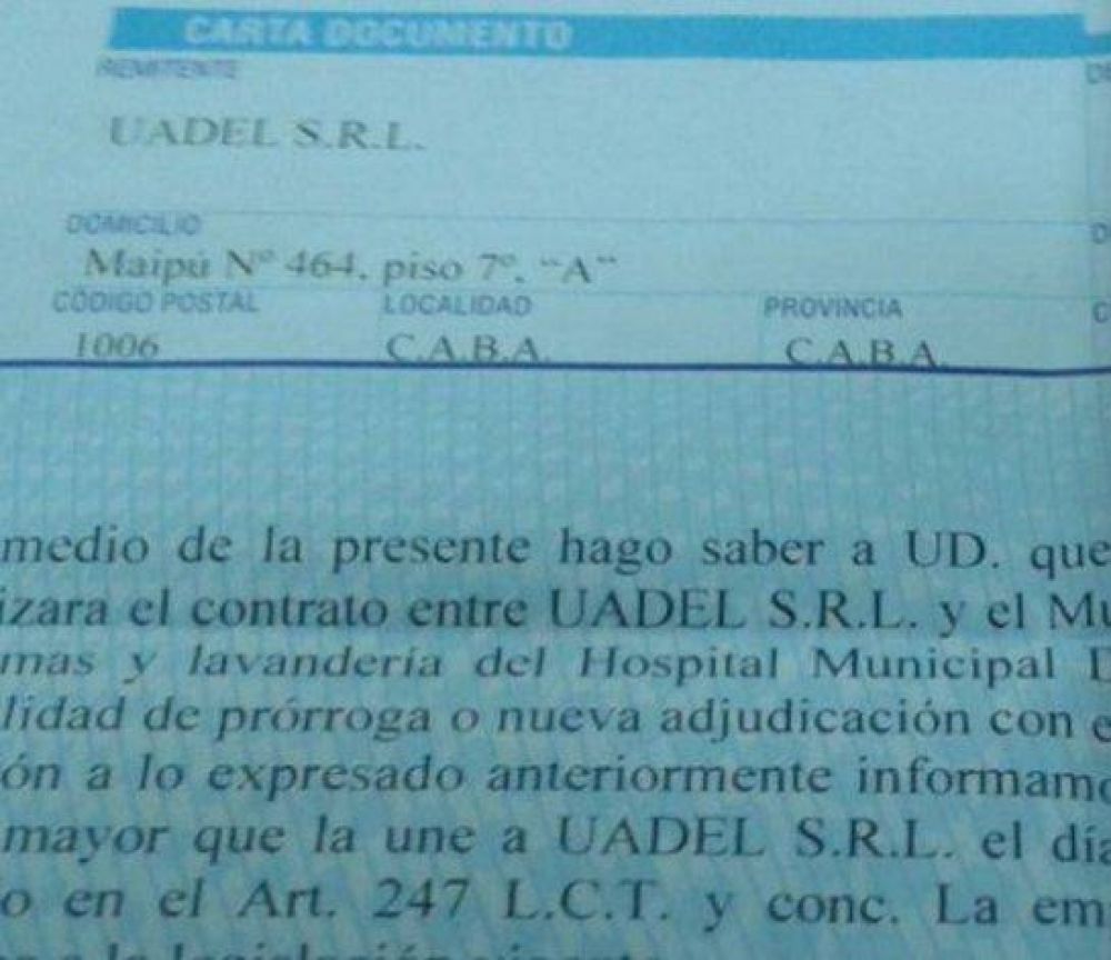 Servicio de limpieza en Hospital: discuten pase a planta e indemnizaciones