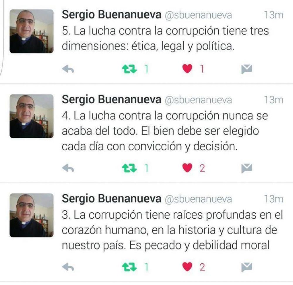 Mons. Buenanueva escribi diez tuits para pensar y discutir sobre corrupcin