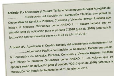 Rawson: advierten sobre tarifazo ilegal de la Cooperativa El�ctrica