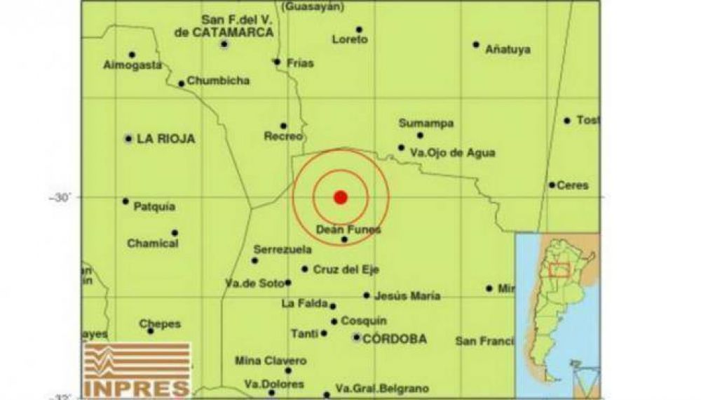 Temblor en el norte de C�rdoba