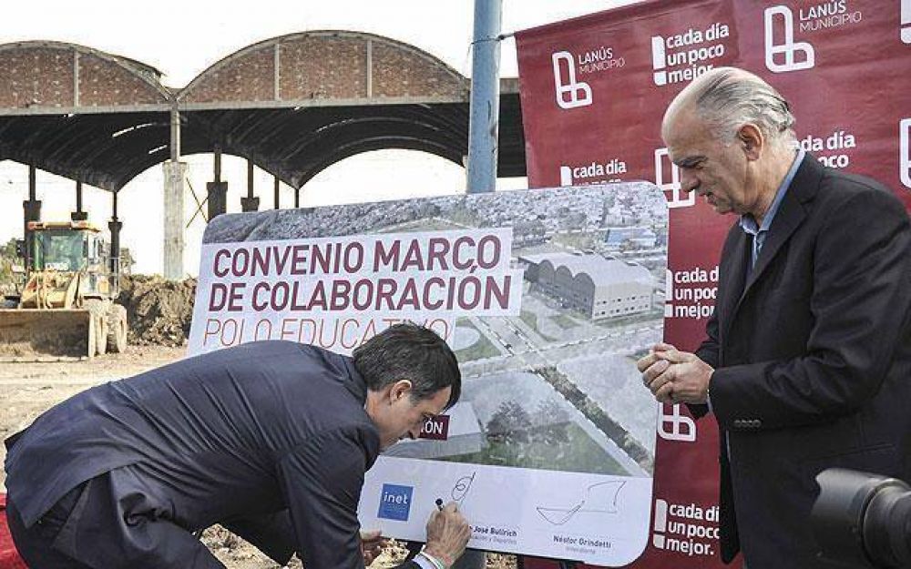 Firmaron convenio para construir un Polo Educativo en Lan�s
