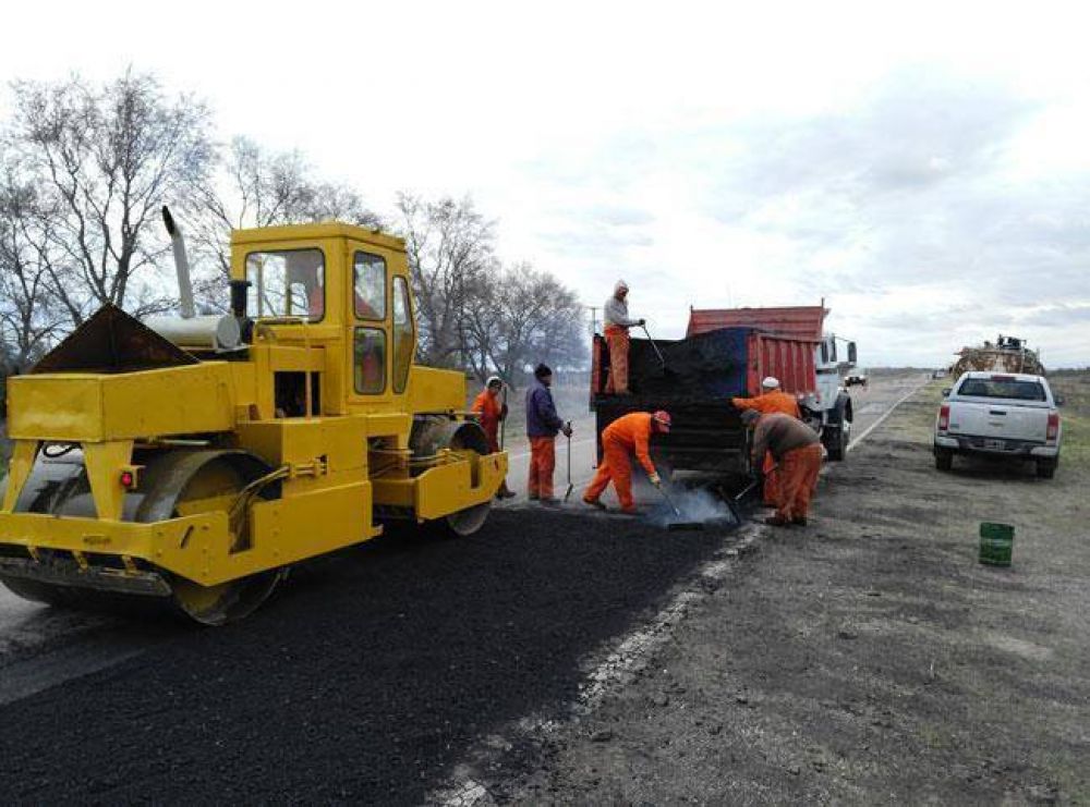 Iniciaron las obras de bacheo en la Ruta Nacional 152