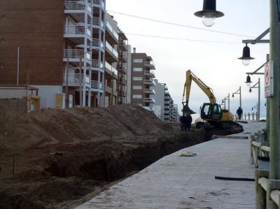 Comenz� la obra de desagues pluviales superficiales en Monte Hermoso