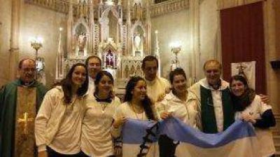 Azule�as en la Jornada Mundial de la Juventud en Polonia, con la presencia del Papa Francisco