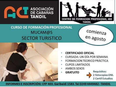 Capacitaci�n: personal de limpieza para alojamiento tur�stico