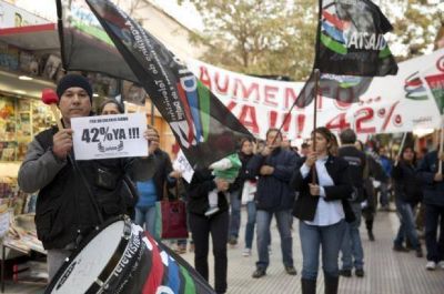 Reclamo de trabajadores del sindicato de televisi�n