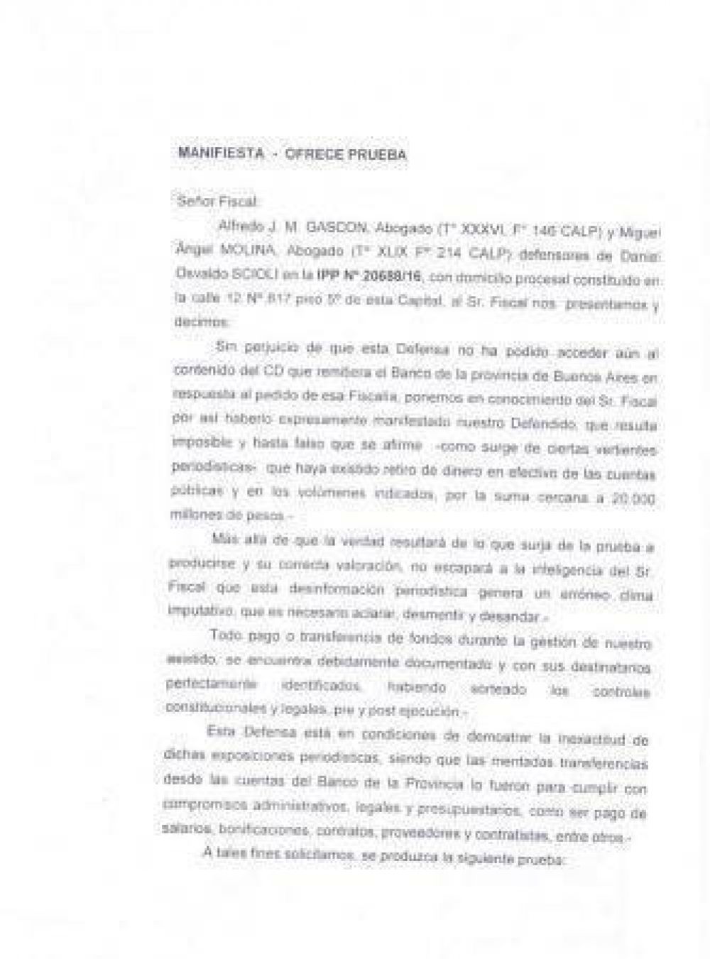 Con un escrito, Scioli neg� las acusaciones de Carri�: el descargo completo