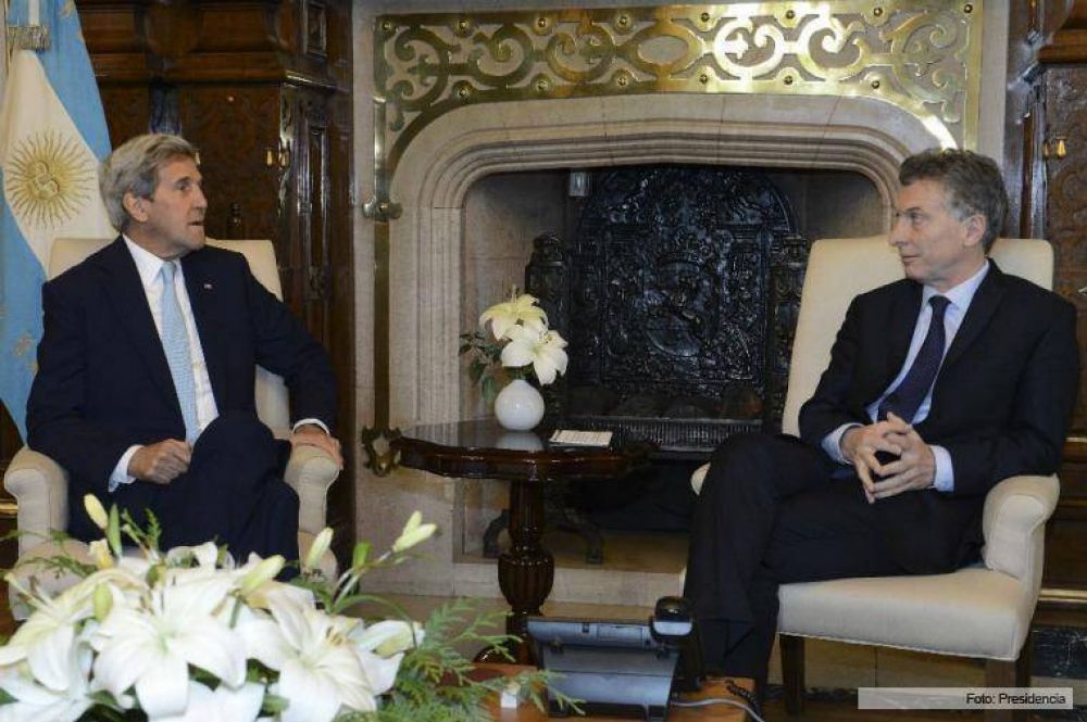 Macri recibi a John Kerry en Casa Rosada, en una entrevista de una hora