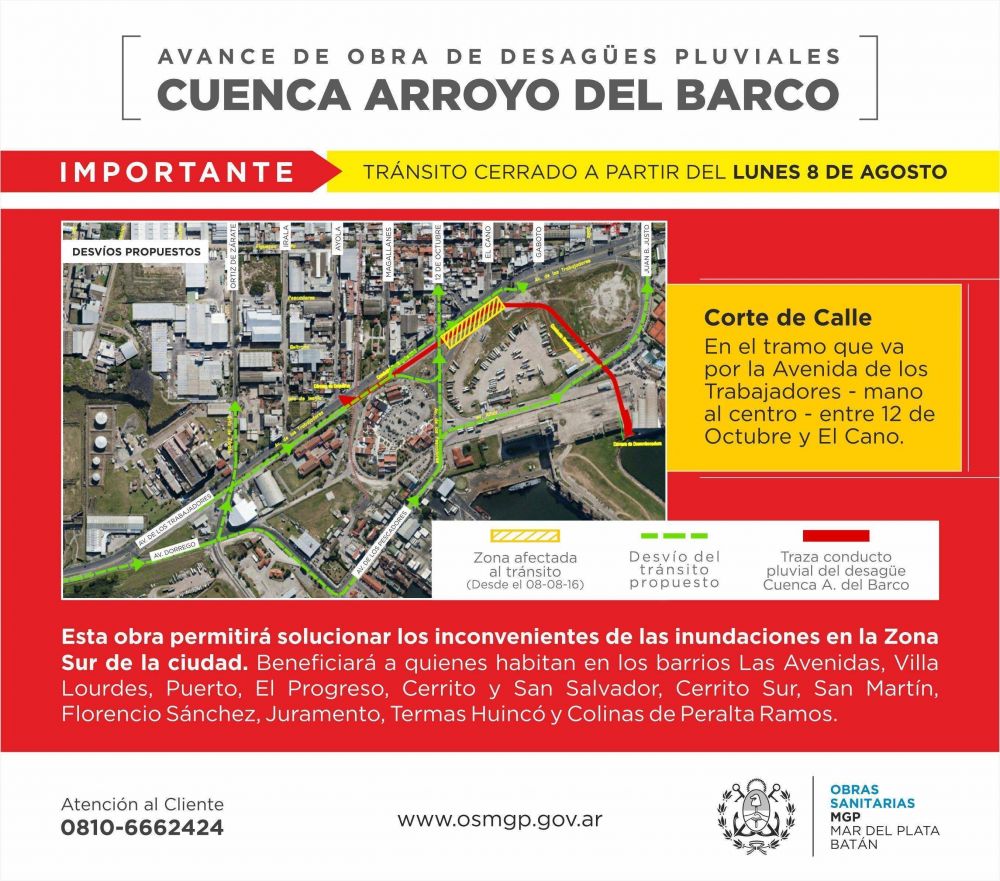   CUENCA DEL ARROYO DEL BARCO: AVANCE DE OSSE CON LA OBRA DE DESAGES PLUVIALES