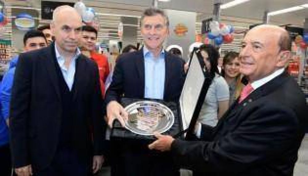Macri y Larreta, de compras en el nuevo hipermercado Coto