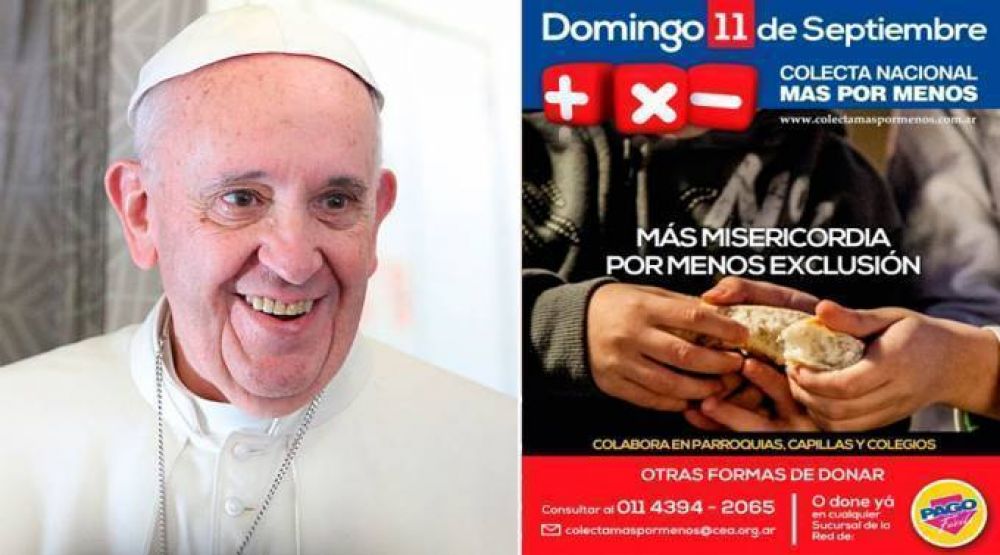 Papa Francisco anima a argentinos a participar en colecta Ms por Menos