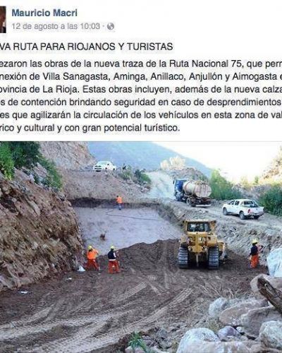 A d�as de su visita, Macri resalt� la reactivaci�n de la obra p�blica
