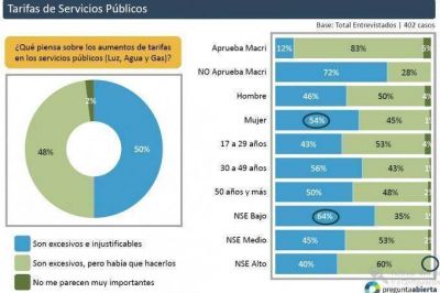 Para el PRO, la preocupaci�n por los tarifazos es invento de los medios, pero las encuestas lo desmienten
