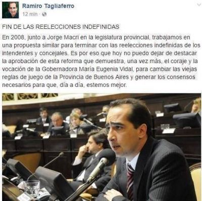Tagliaferro celebr� el fin de 