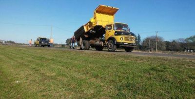 Ruta 191: Despu�s del piquete, comenz� el bacheo de Vialidad