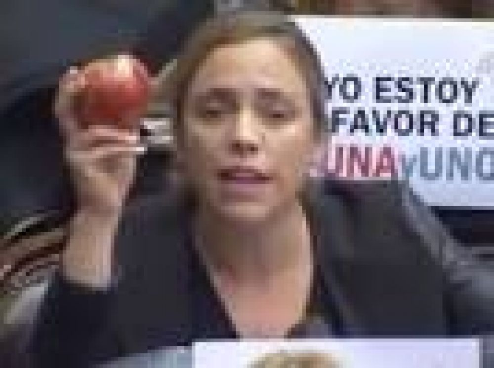 Quién es la diputada que le mostró la manzana chilena a Marcos Peña