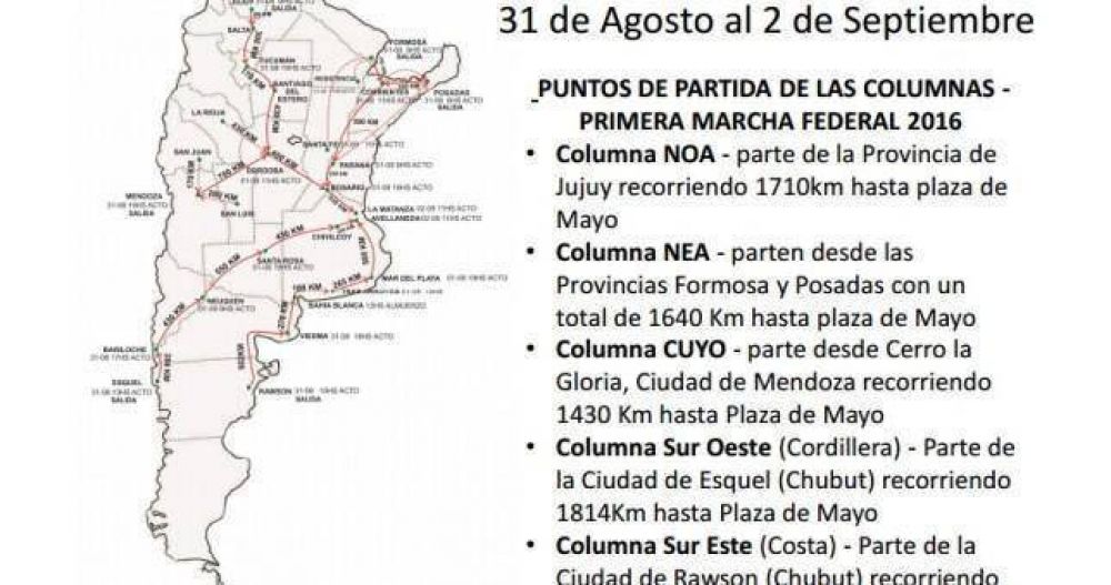 La marcha federal ya tiene su hoja de ruta