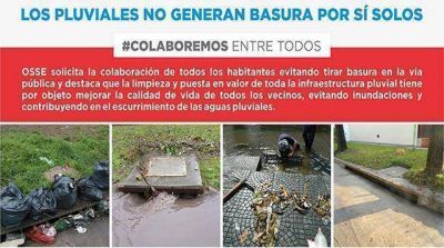 Obras Sanitarias pidi� a la poblaci�n colaborar con la higiene urbana