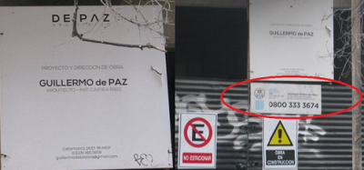 El 0800 y el llame ya de la seguridad en obras no sabe de excepciones