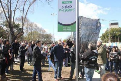 Una obra por semana: Ferraresi inaugur� corredor verde y homenaje� a sindicalistas hist�ricos